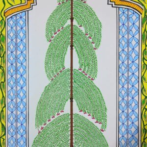 Hand-Painted Framless Madhubani Tree of Life Portrait Painting