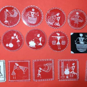 Hand-Painted Red Liquid Refreshment Coaster