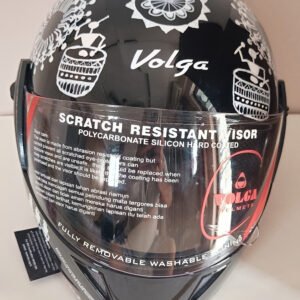 Hand-Painted Full Face Helmets with White Paintings