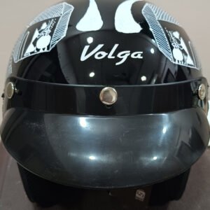 Hand-Painted Half-Face Helmets with White Paintings
